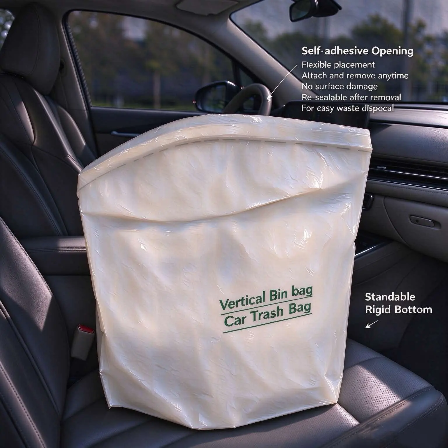 Ultimate Stick-On Car Bin, Lightweight & Anywhere-Bin, Trashcan for Cars, Keep Your Ride Clean, Easy to Install, Perfect for Cars, Durable Design