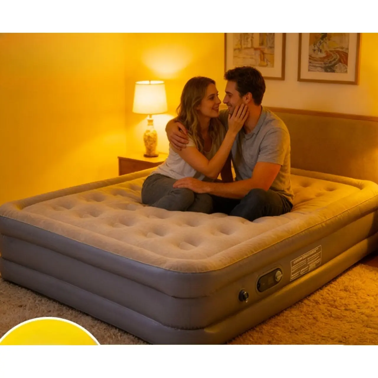 New Automatic Inflatable Mattress, Velvet Inflatable Pad, Camping Tent Air Bed, Twin High Model, Comfortable and Durable