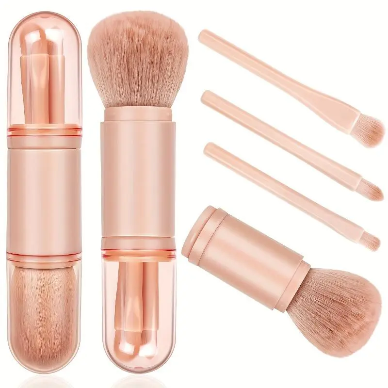 1 Complete Set of 4-in-1 Makeup Brushes for Girls Makeup Brushes Makeup Tools Double-headed Makeup Brushes