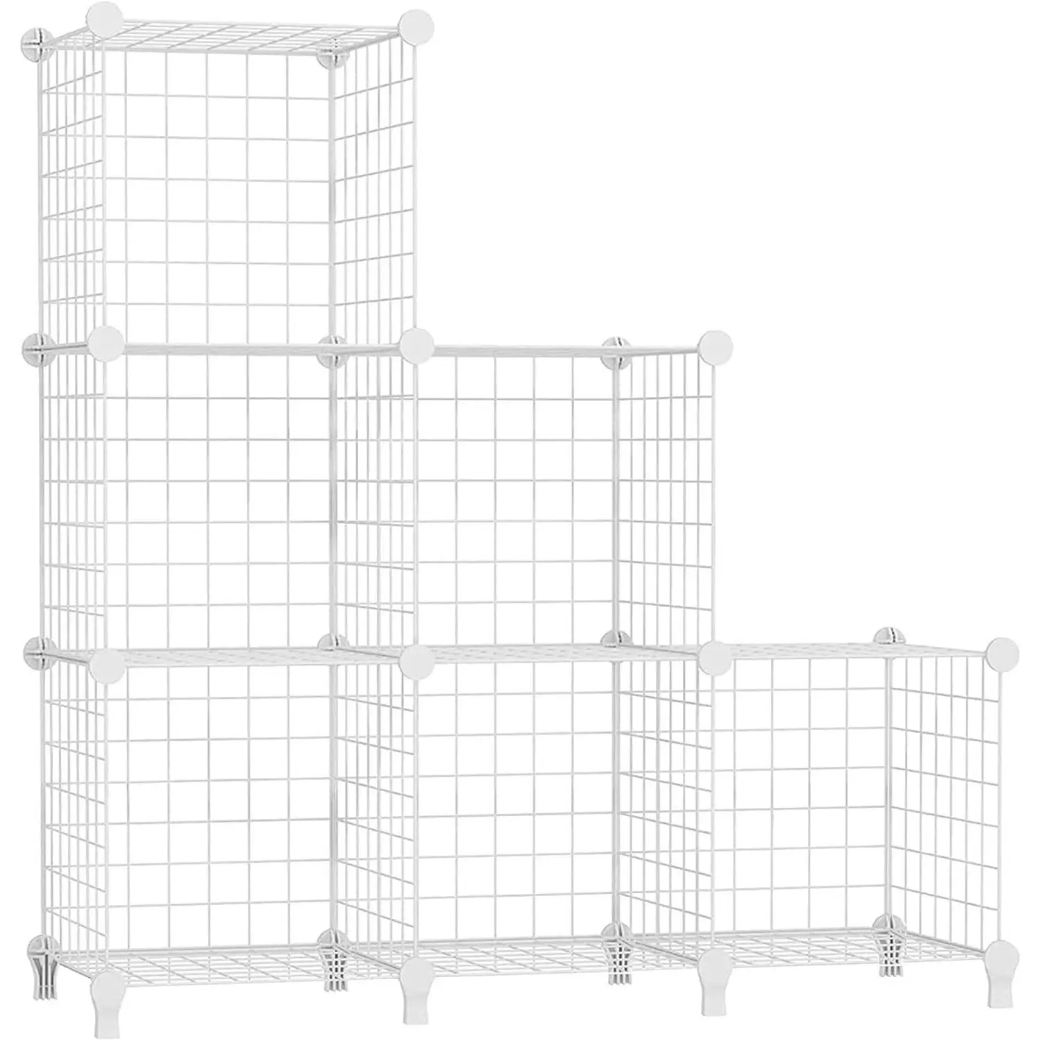 Wire Cube Storage Organizer, 6-Cube Closet Shelf, White - Metal Wire Shelving Bookshelf, Portable Clothes Organizer for Bedroom, Home, OfficeGift