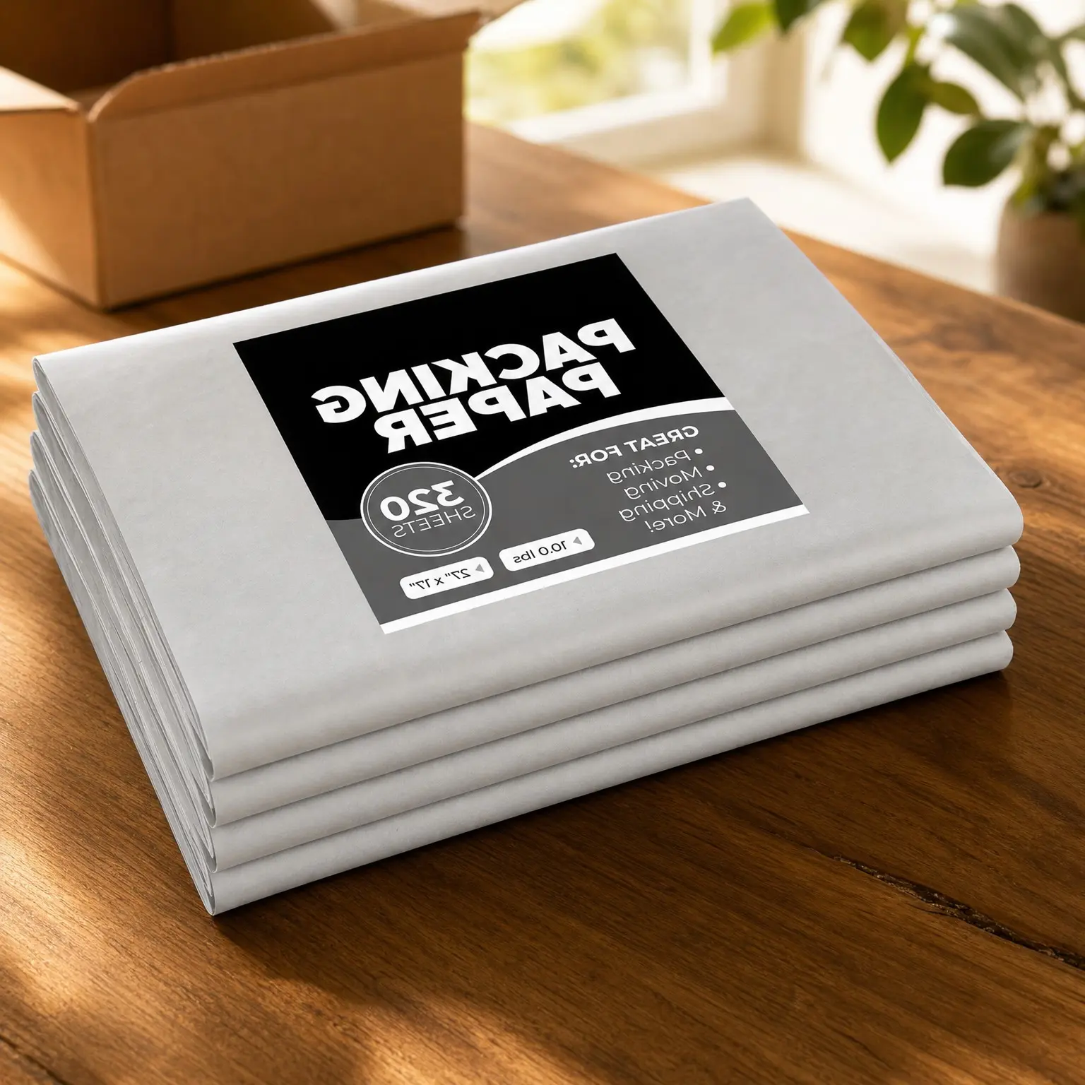 Newsprint Packing Paper Sheets for Moving - 10 lb - 320 Sheets of Newspaper Paper - Wrapping and Protecting Fragile Items, Box Filler, Shipping Supplies - 27" x 17" - Made in the USAGift
