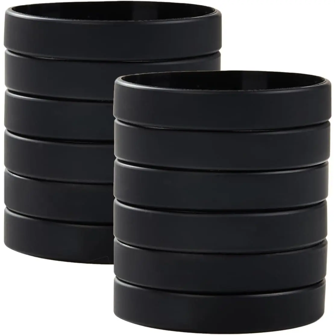Wholesale 12pcs/pack Blank Color Silicone Rubber Bracelets Wristbands for Party Favors Events Sports Classroom Playing Training Office Household Use for Teens Men Women Multiple Creative Uses BLACK 8"