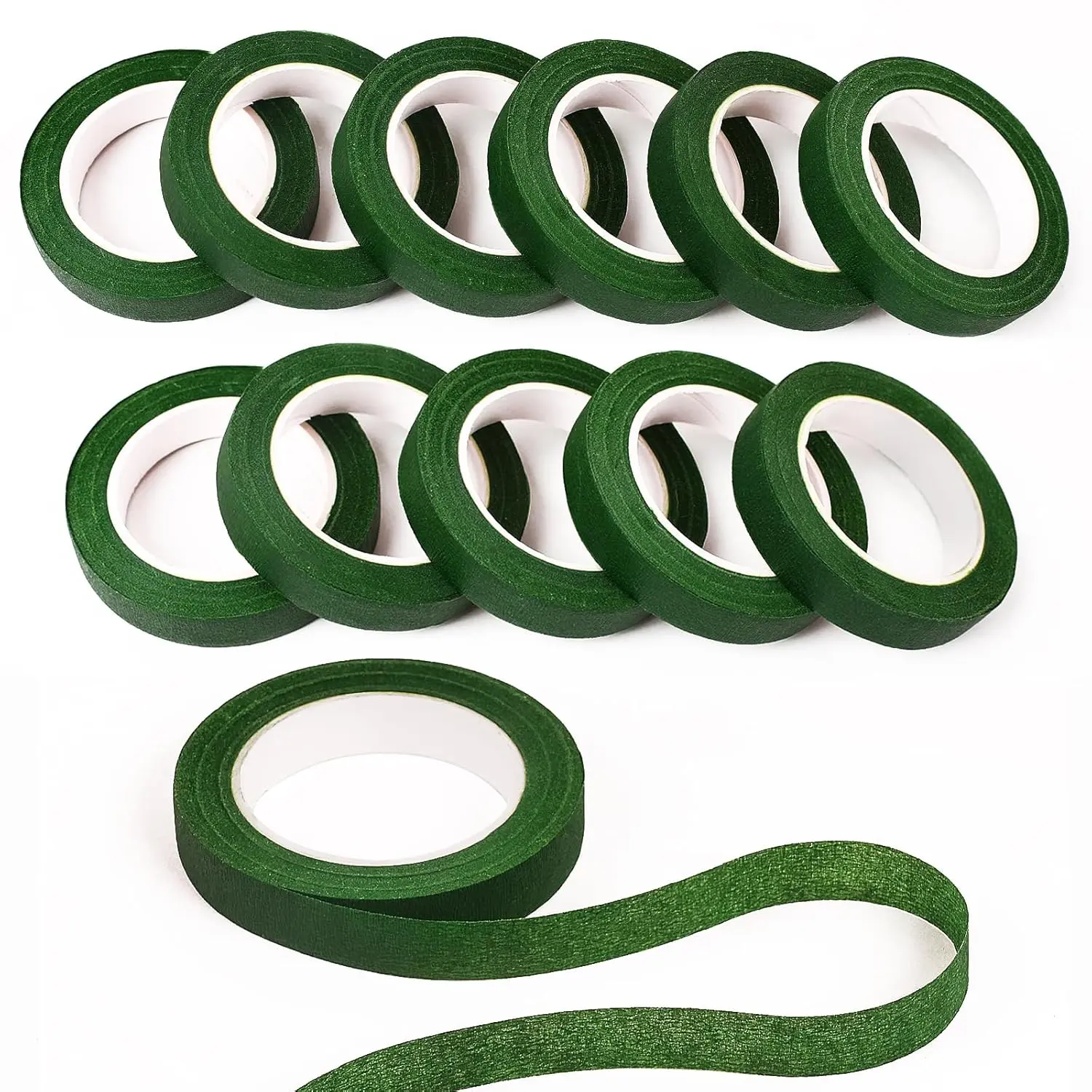 Flower Tape,Floral Tape for Bouquets,12 Rolls of 1/2 "Wide Dark Green Flower Tape, for Wrapping Bouquet Stems and Flower Crafts,Wedding Bouquet (Dark Green, Size 264 Yards)