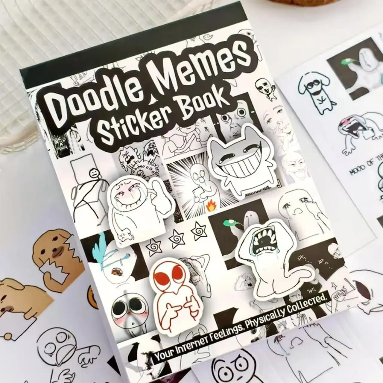 New Doodle Meme Sticker Book, Cartoon Emoji Stickers, Fun and Creative Design, Perfect for Personalization and Decoration