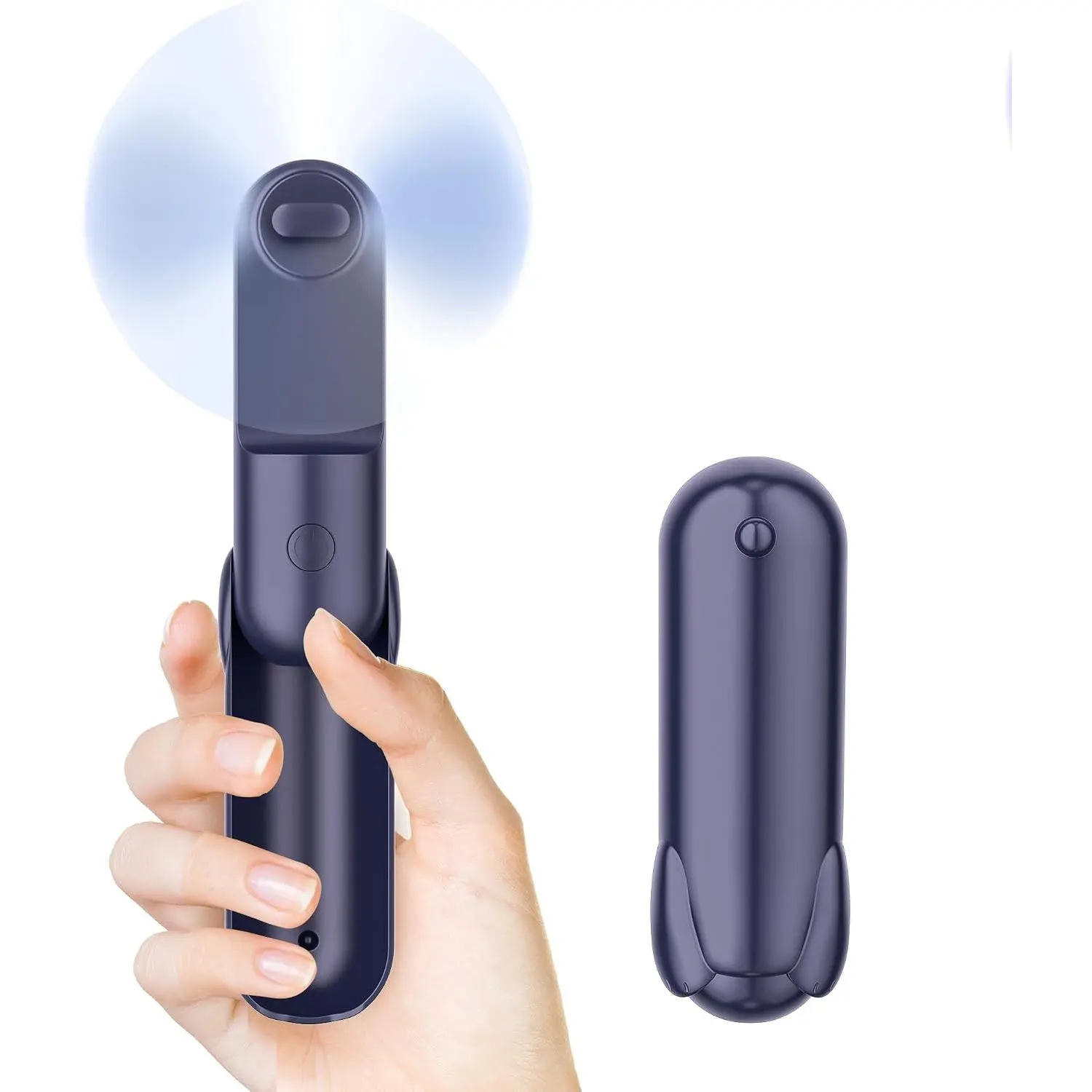 Mini Handheld Fan, Portable Hand Fan with USB Rechargeable, 2000 mAh  Operated, 3 Speeds Adjustable, 2 IN 1 Small Personal Pocket Fan for Women Girls Travel Outdoor
