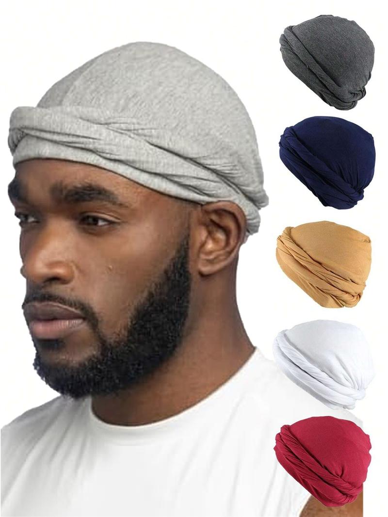 Solid Color Double-layer Twist Design Turban Hat, Modest Casual Comfortable Breathable Cloth Hat for Men & Women, Fashion Soft Accessories for Daily Wear, Fashion Matching Hat