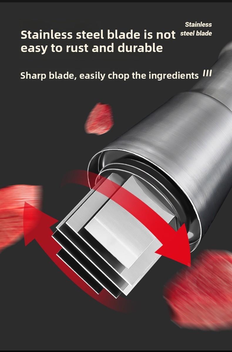 One-Push Garlic Chopper - Multi-function Kitchen Tool for Mincing Garlic, Ginger, Nuts - Thick 304 Stainless Steel, No Slip Grip