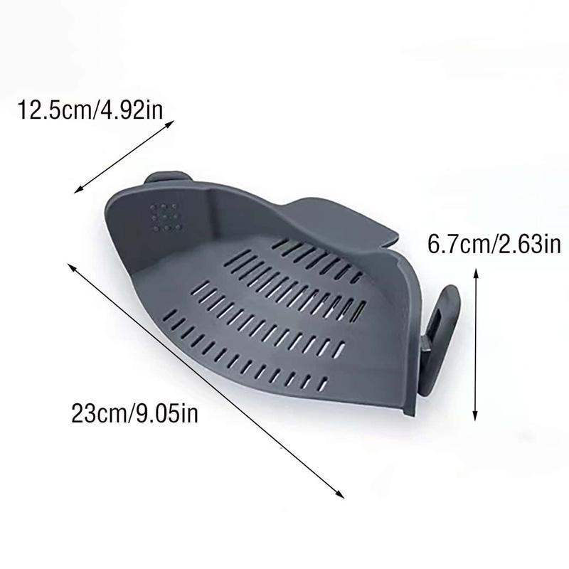 Silicone Pot and Pasta Strainer, Cookware, 1 Count Adjustable Silicone Clip on Food Strainer Clamp for Kitchen Cooking Pot