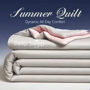 Dynamic All-Day Comfort Cooling Summer Blanket, Soft Reversible Bed Quilt for Living Room, Guest Room and Daily Indoor Rest, Lightweight Breathable Blanket