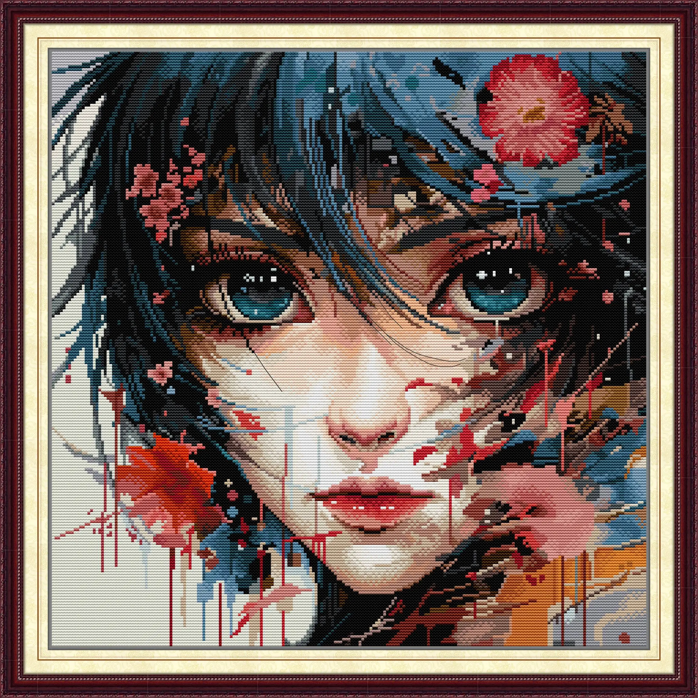 News Pre-Printed Cross Stitch Kit, Stamped Aida Fabric with DMC Threads, Embroidery Kit - Fix One's Eyes On-DIY-Easy-Handmade-Craft-needlework-present-decoration-scenery-Animal-portrait
