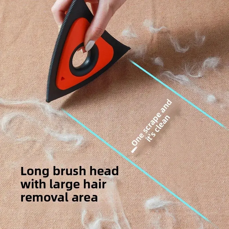 Triangle Dog Cat Hair Detailer Tool, Portable TPR Rubber Fur Cleaner for Auto Interior & Carpets