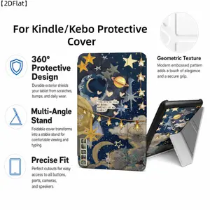 For Kindle/Kobo/Tolino Case, with stand Starry Night Sky Pattern Print Fashion printed automatic wake-up/sleep/suction screen Kindle protective case, suitable for 2019 new Kindle 11th generation, Kindle 11th generation protective case (2022/2024 models),