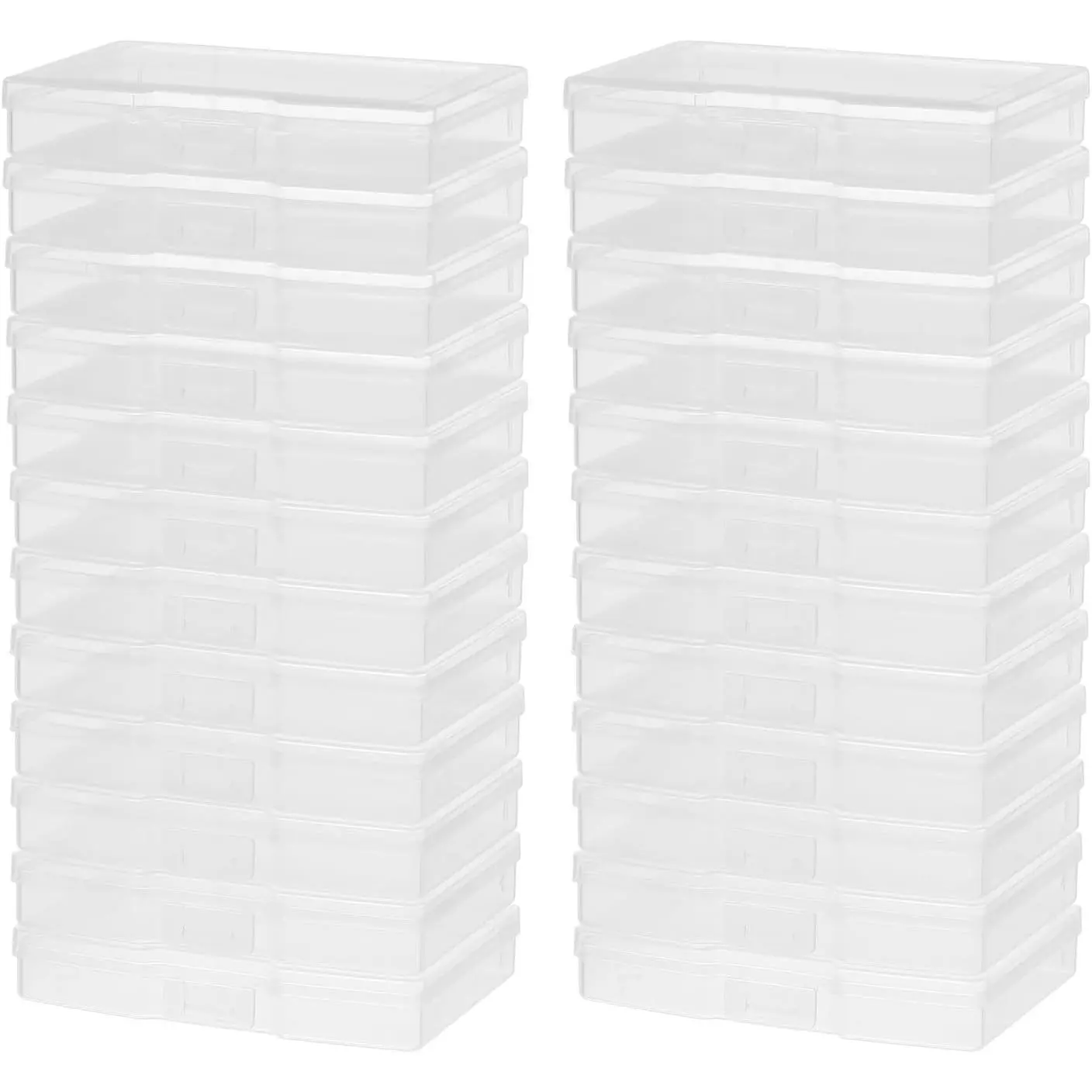 24 Pack 4"x6" Photo Storage Boxes and Picture Organizer (Clear) | Photo Organizers and Storage, Task Boxes for Special Education, Picture Box, Photo Storage Containers, Flash Card Holder