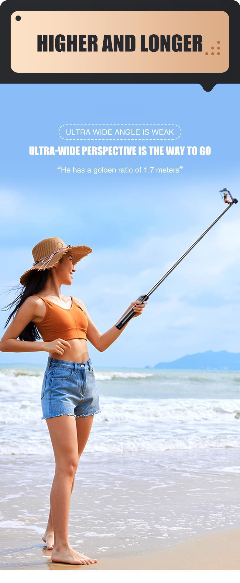 Selfie Stick Tripod with Wireless Remote, Portable Phone Tripod Stand Compatible with 4–7 inch iPhone & Android Smartphones, Ideal for Travel, Vlogging, Video Recording