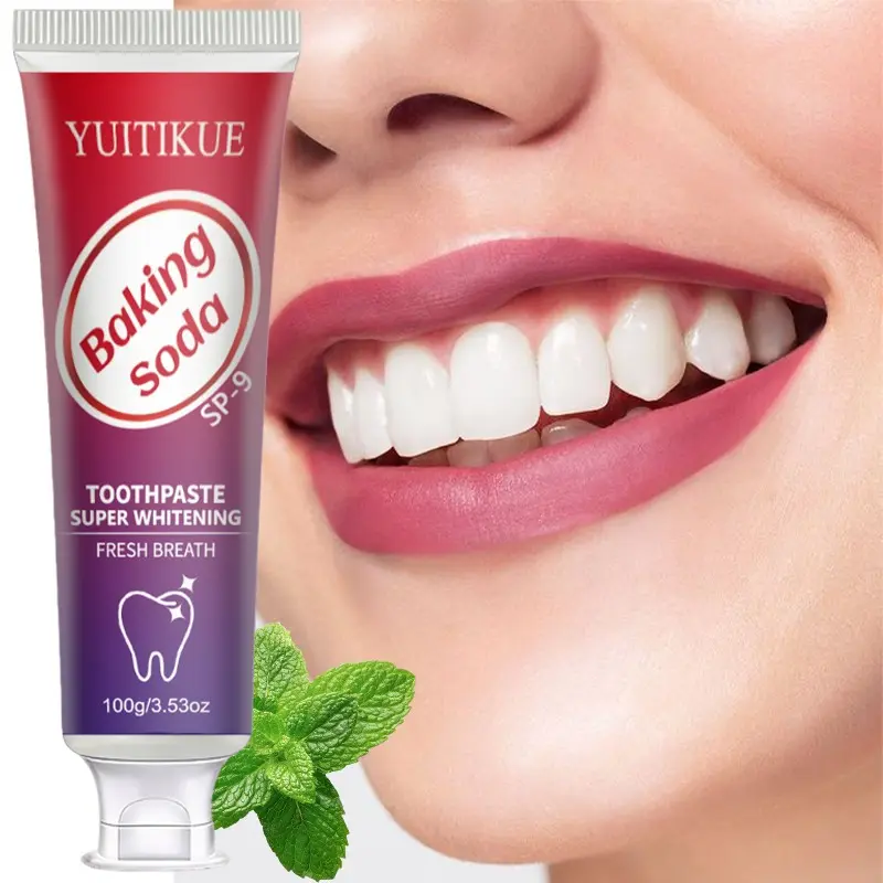 Yuitikue Baking Soda Whitening Toothpaste, Deep Cleans Coffee Stains, Tooth Stain Remover, Fresh Mint Flavor, Oral Care, 100g, Refreshes Breath