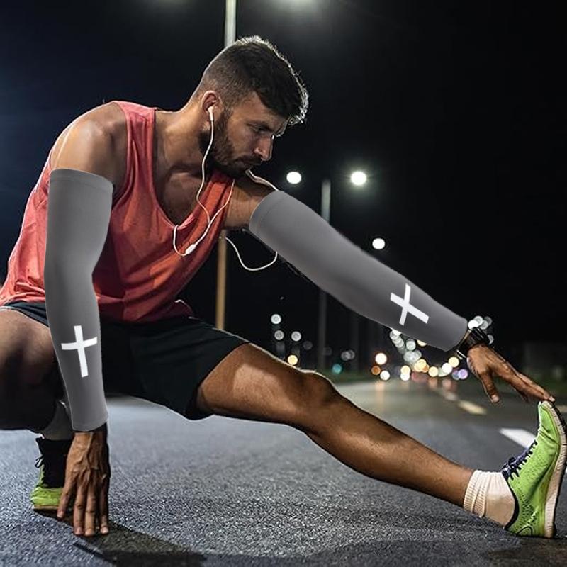 1 Pair Arm Sleeve Compression for Men & Women, Sports Arm Sleeves, Ideal for Baseball, Football, Basketball, Sports Performance Enhancement