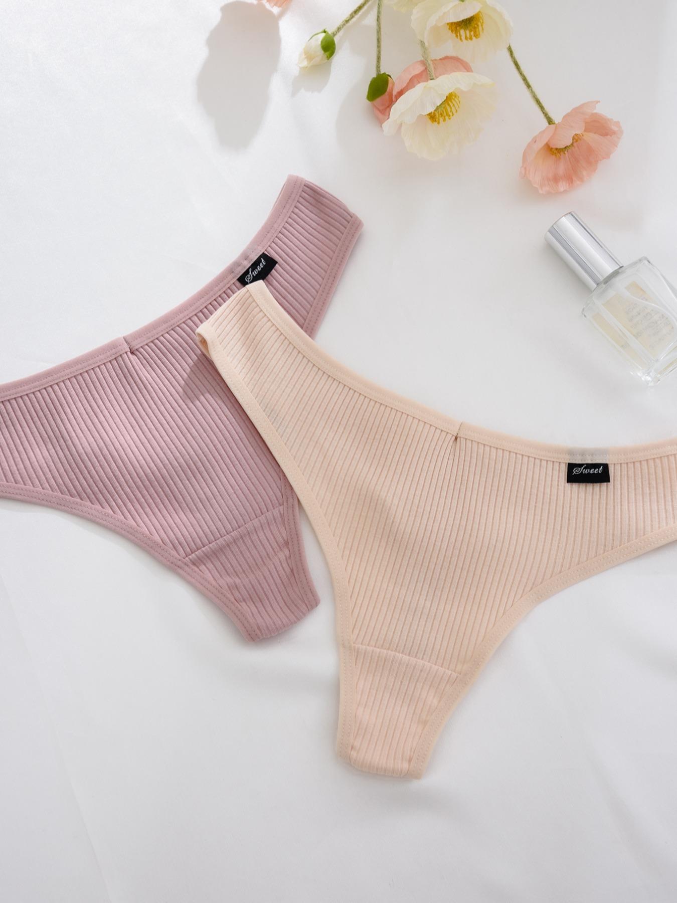 Women's Solid Color Thong, Soft Comfy Breathable Panty Casual Style Underwear for Daily Wear, Women's Underwear for All Seasons