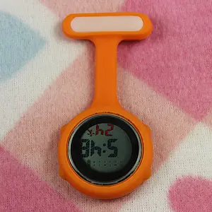 Multifunction Silent Digital Nurse Watch, Luminous Display, Pin Badge, Soft Silicone Strap, Mini Alloy Case