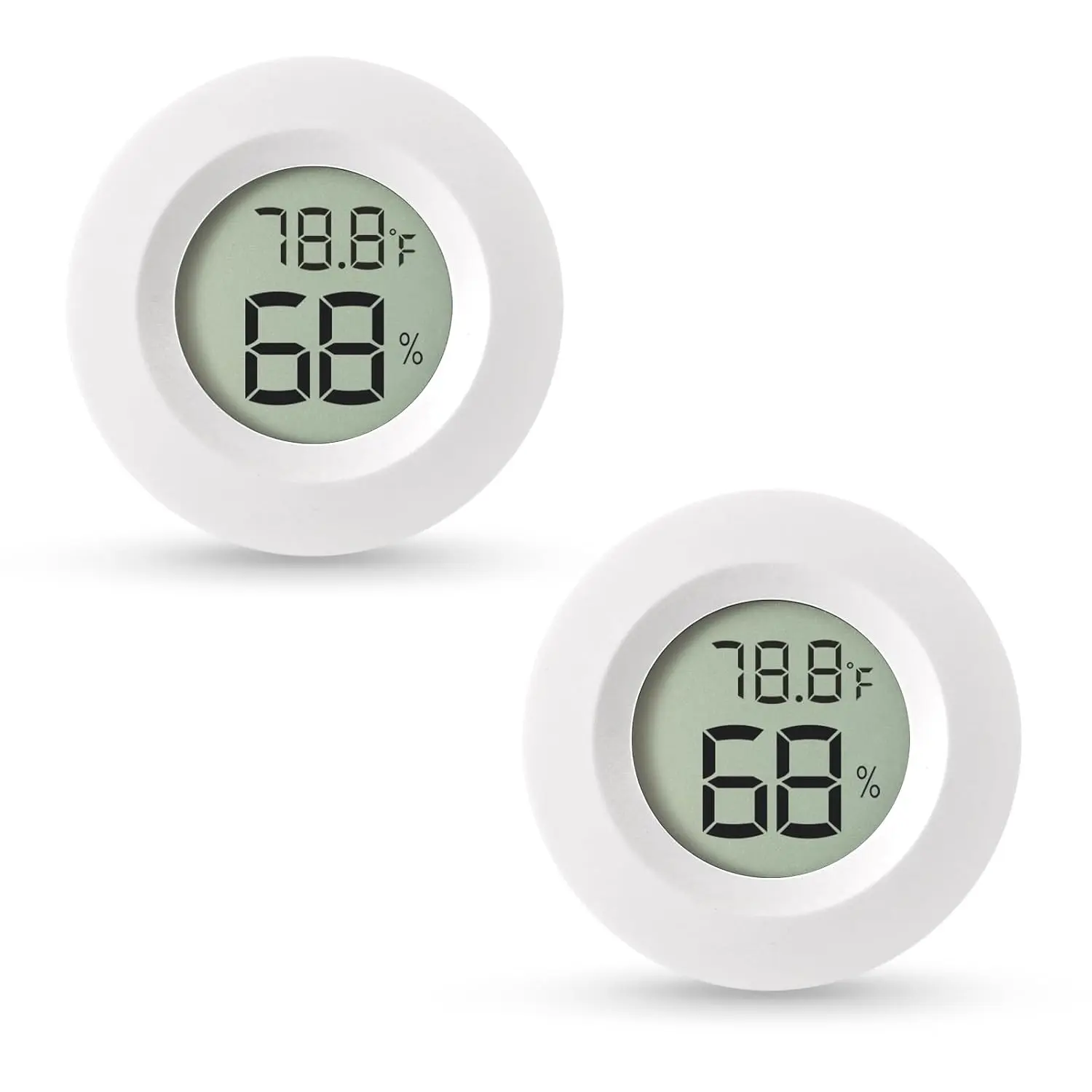2-Pack Compact Mini Digital Hygrometer-Thermometer Set, Indoor Measuring Tool with Digital Display, Fahrenheit/Celsius Humidity Check & Temperature Monitoring for Indoor Users