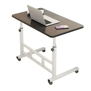 Adjustable Height Mobile Computer Desk, Small Standing Desk with Wheels, Portable Stand Up Desk, Mobile TV Tray Table Rolling Desk for Home Office, Study, and Small Spaces