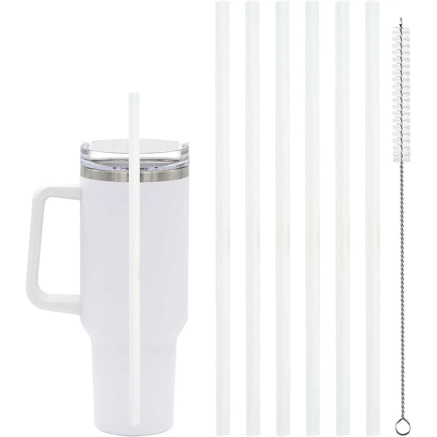 6 count  Straw for  Adventure Quencher 40 oz 30 oz Cup Tumbler,Straws with Cleaning Brush for  Accessories