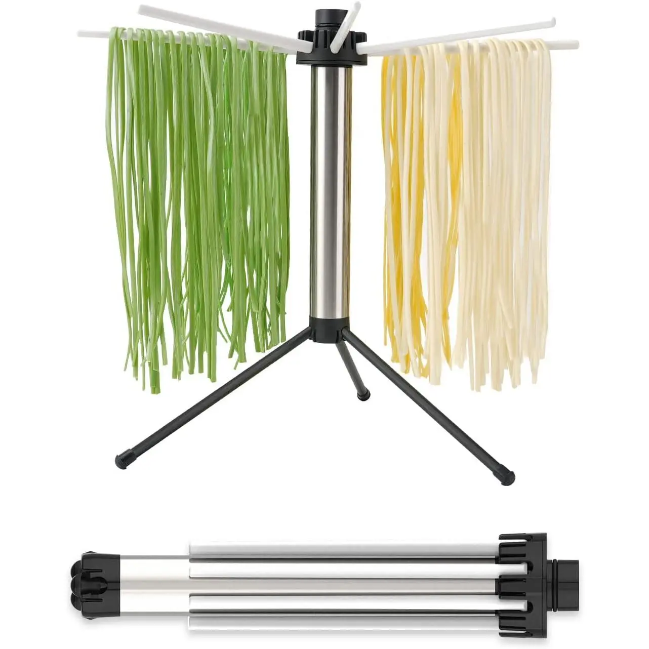 Foldable Kitchen Pasta Drying Rack - Pasta Tool for Drying Noodles, Quick Set-Up, Easy Storage, Detachable Cleaning Design, Rotary Arms, 5lbs Capacity, Ideal Gift for Spaghetti Lovers