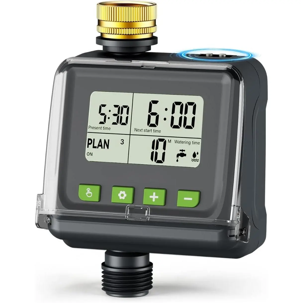 Sprinkler Timer for Garden Hose, Programmable Watering Timer with Rain Delay, Outdoor Automatic& Manual Irrigation Controller System for Lawn/Yard/Greenhouse