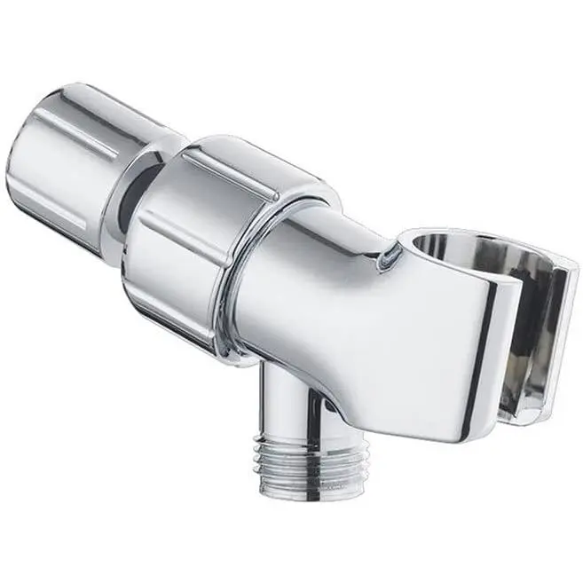 Indoor Chrome Adjustable Wall Shower Adapter and Holder for Handheld Showerheads - Solid Brass, Converts Fixed Showerheads, Easy Installation, Handwheel Adjustment, Leak-Free Design