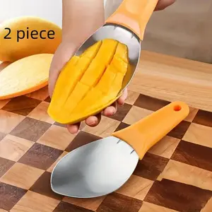 2-Piece Mango Watermelon Dicer, Fruit Peeler Separator, Pulp Scoop, Peel and Pit Remover, Efficient Kitchen Tool for Fresh Fruits