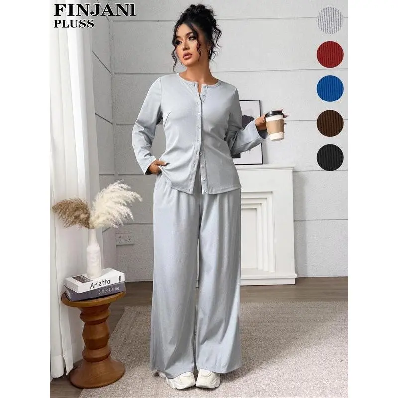 Women's knitted suit for autumn and winter, casual and loose, comfortable and fashionable