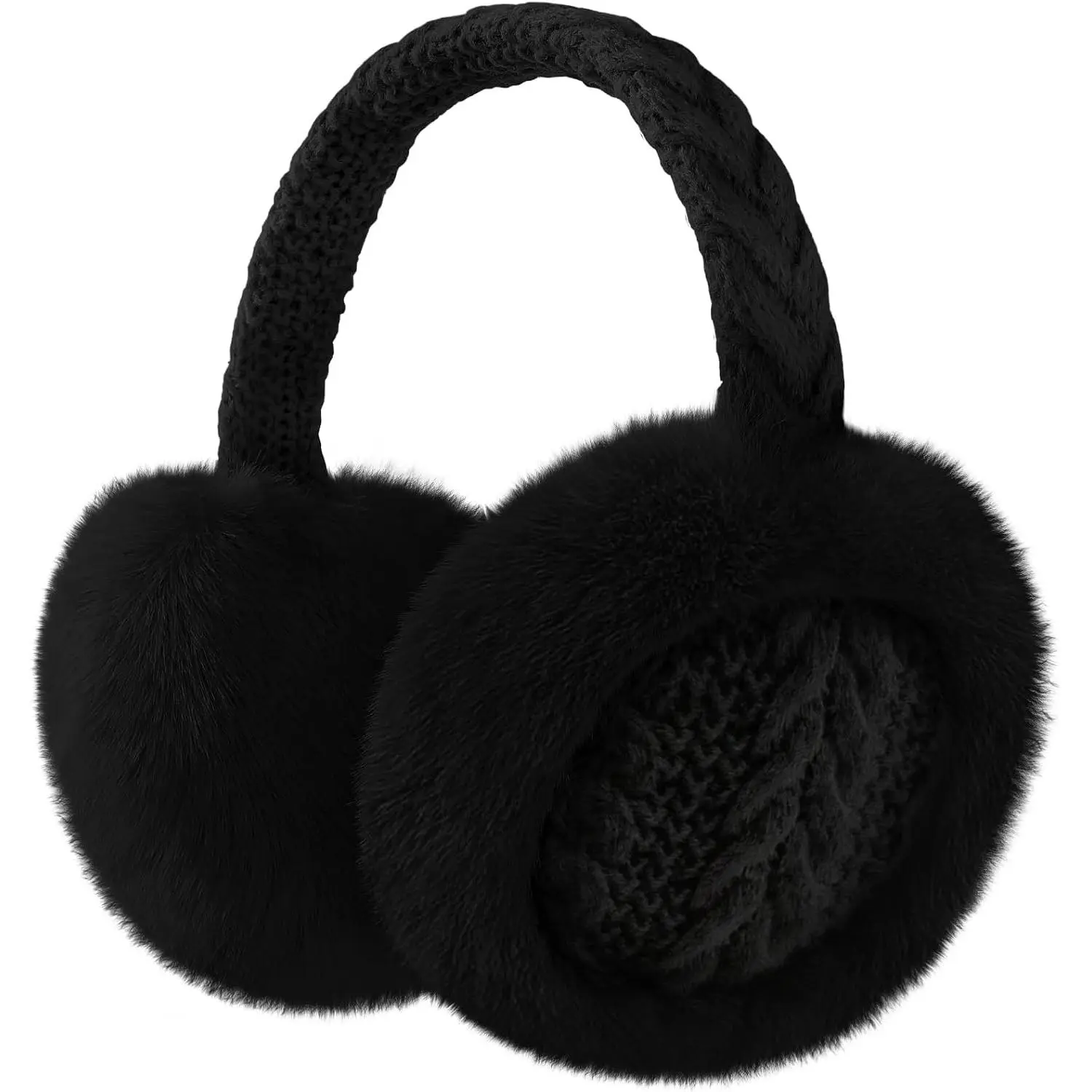 Winter EarMuffs for Women, Faux  Warm Ear Muffs for Winter, Foldable Ear Covers, Fuzzy Ear Warmers for Women