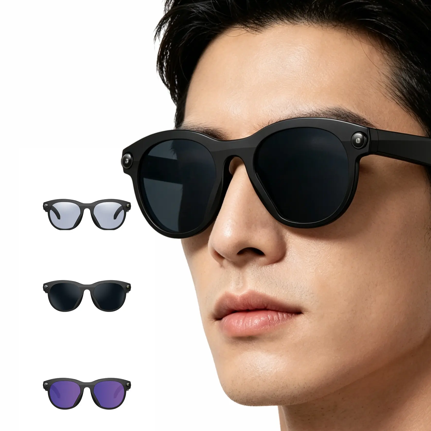 AI Smart Glasses with 800W HD Camera, AI Voice/Translation/Recognition, Photo/Video, Bluetooth Call, WIFI6, 290mAh Long Battery Life