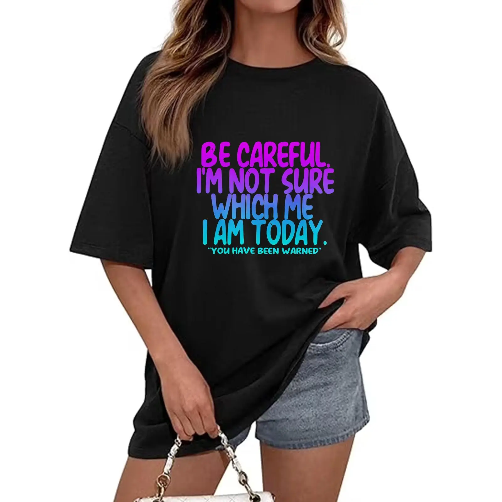Women's Casual T-Shirt - Bright-Colored, Artistic, Funky Ink-Based Design with Colorful Text Quote - Everyday Wear, Friend Gift (Casual, Bright-Colored, Artistic, Funky, Ink-Based Women's T-Shirts), Casual Women's T-Shirts
