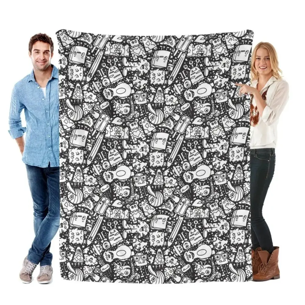 Kids Art Painting Pattern Flannel Cooling Blanket for Children Craft Lovers, Durable Soft Lightweight Plush Cooling Sofa Cover Throw Blankets, Multi Sizes 30x40 40x50 50x60 60x80 Inch, All Season Birthday Halloween Thanksgiving Family Gift