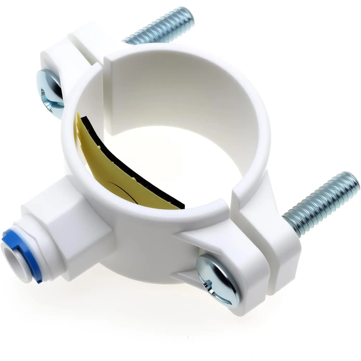 1 count Drain Saddle Valve 1/4" Quick Connect Hose Pipe Adapter | for Reverse Osmosis System [White]