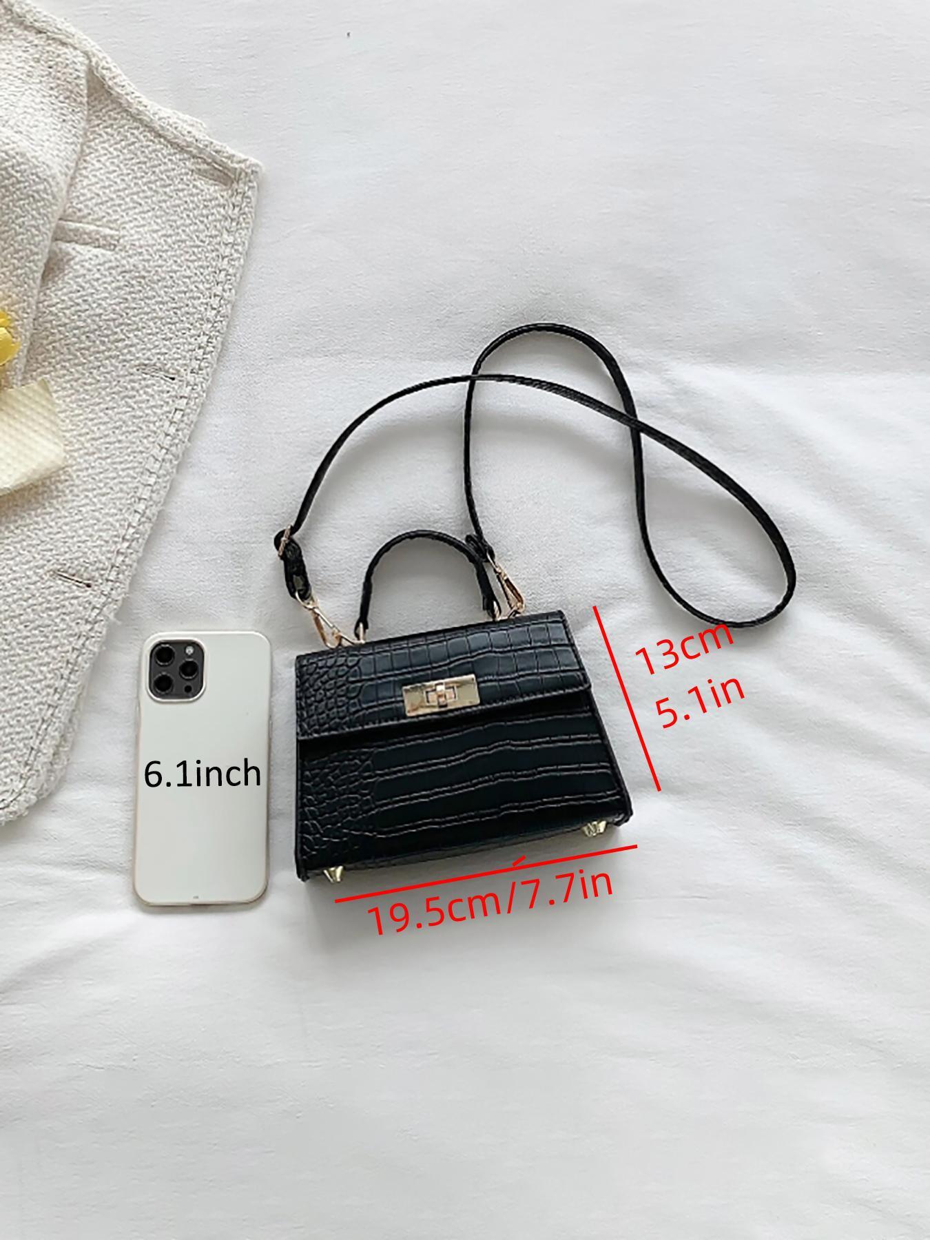 Vintage Mini Crossbody Bag for Women PU Leather Small Top Handle Purse with Removable Chain Strap Dressy Clutch Handbag Convertible crossbody bag