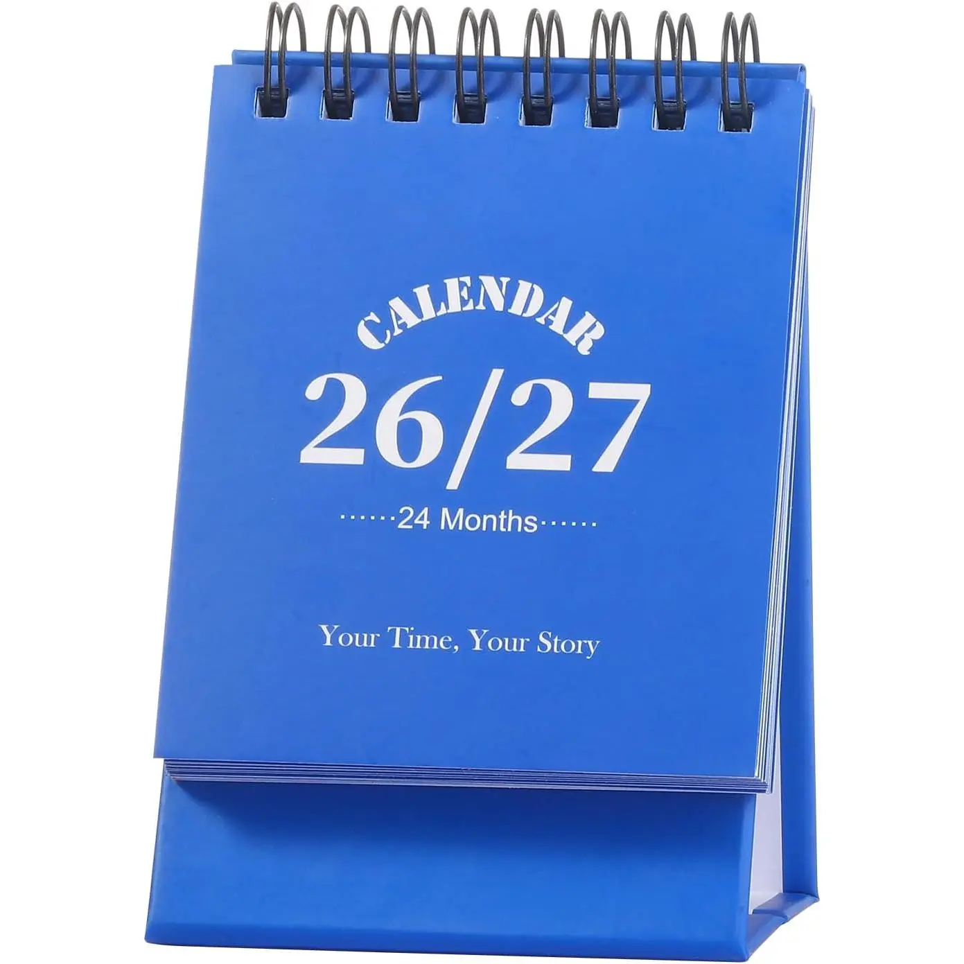 Desk Calendar 2026-2027, 2  Calendar Runs from Jan. 2026 until Dec 2027, Table Monthly Planner with Stickers for ,Office,School Organization(Blue,3" x 4.8")