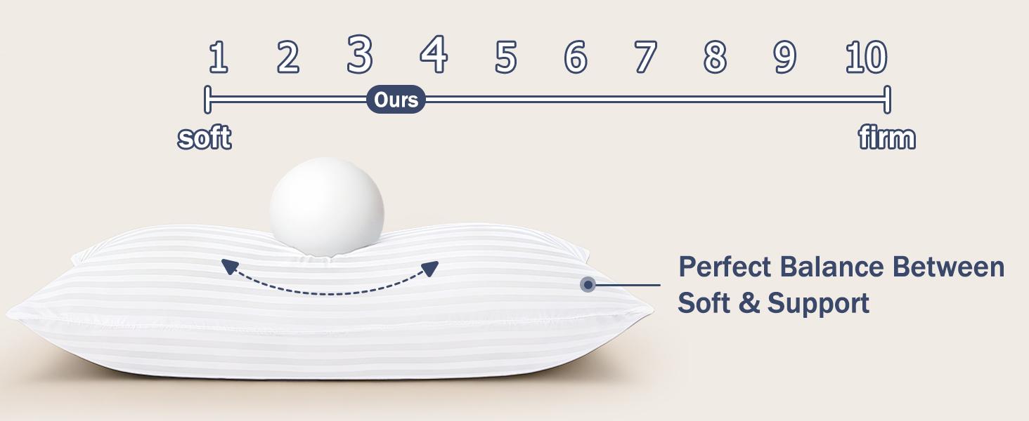 King Size Pillows Set of 4 Bed Pillow for Sleeping King Pillows 4 Pack for Back, Stomach or Side Sleepers Soft and Supportive Washable Pillow for Bedroom