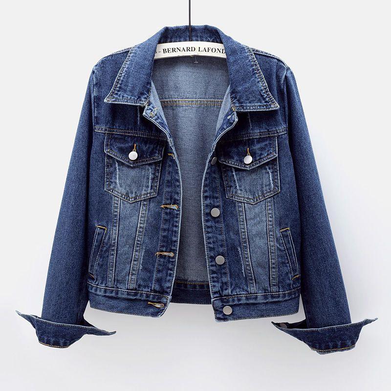Spring Autumn Women � � s Denim Jacket Long Sleeve Overcoat Loose Denim Coat Button Outwear Jeans Jackets 5XL