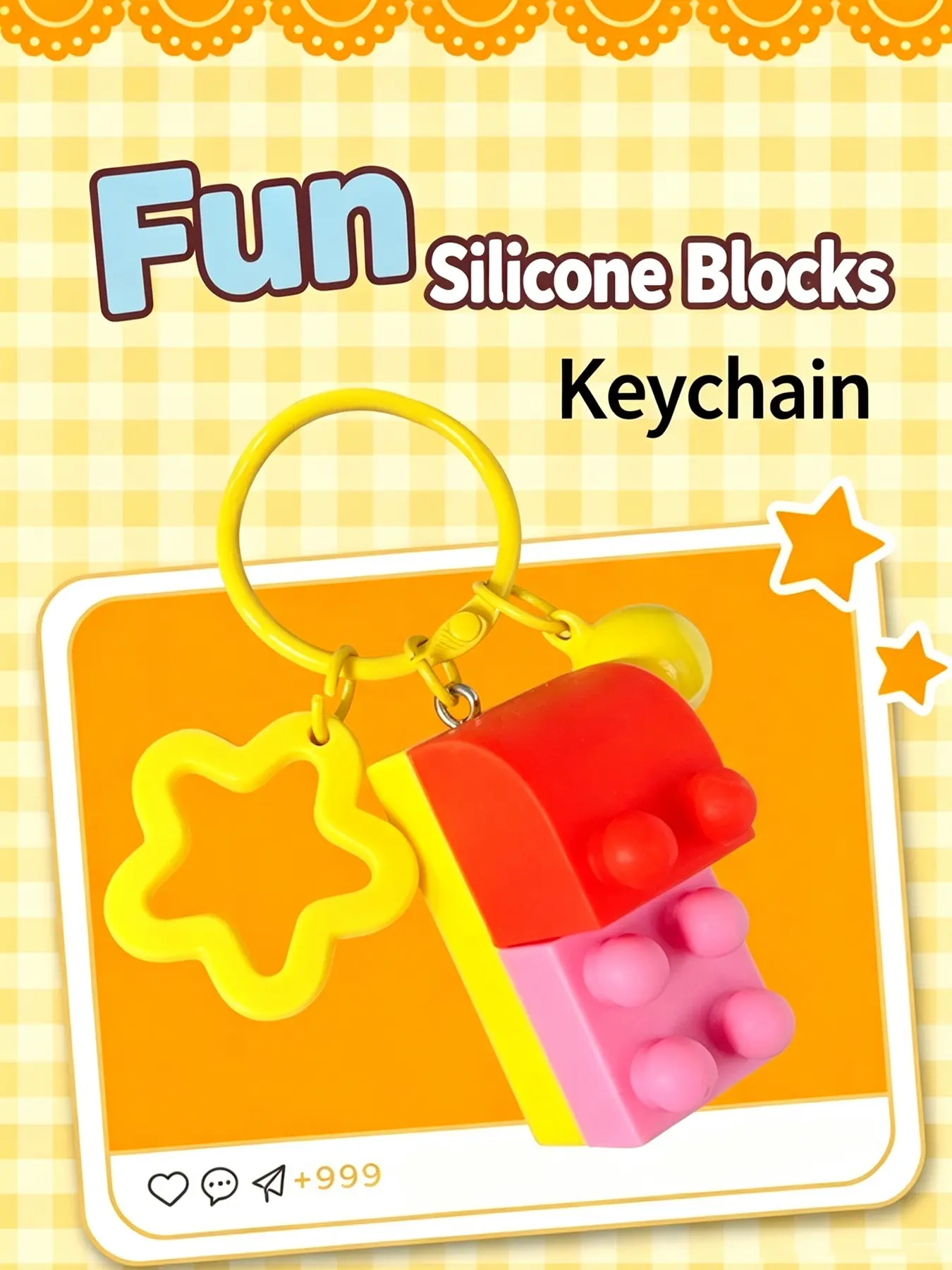 Creative Stress-Relief DIY Building Block Keychain, Couple's Car and Bag Keychain Pendant, Keychain For Bags, Small Gift
