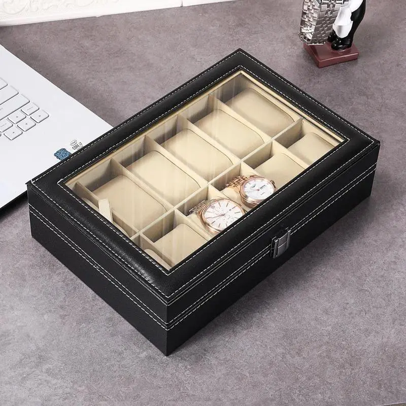 New Luxury Watch Box for Home Display Case Large Capacity Wristwatch Storage Jewelry Organizer box