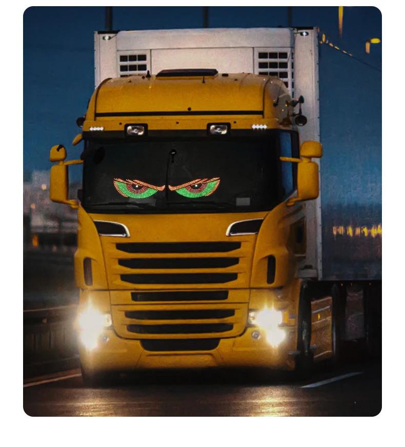 New Car Dynamic Devil's Eye Light Car Sticker Led Display Truck Car Front and Rear Windshield Glass Light Eye Warning Light