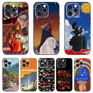 Venezuela Esthetic Art Print Phone Cases for IPhone 17 Promax Pro Air 16 Plus 15 14 13 12 11 Black Soft Protective Cover Protection