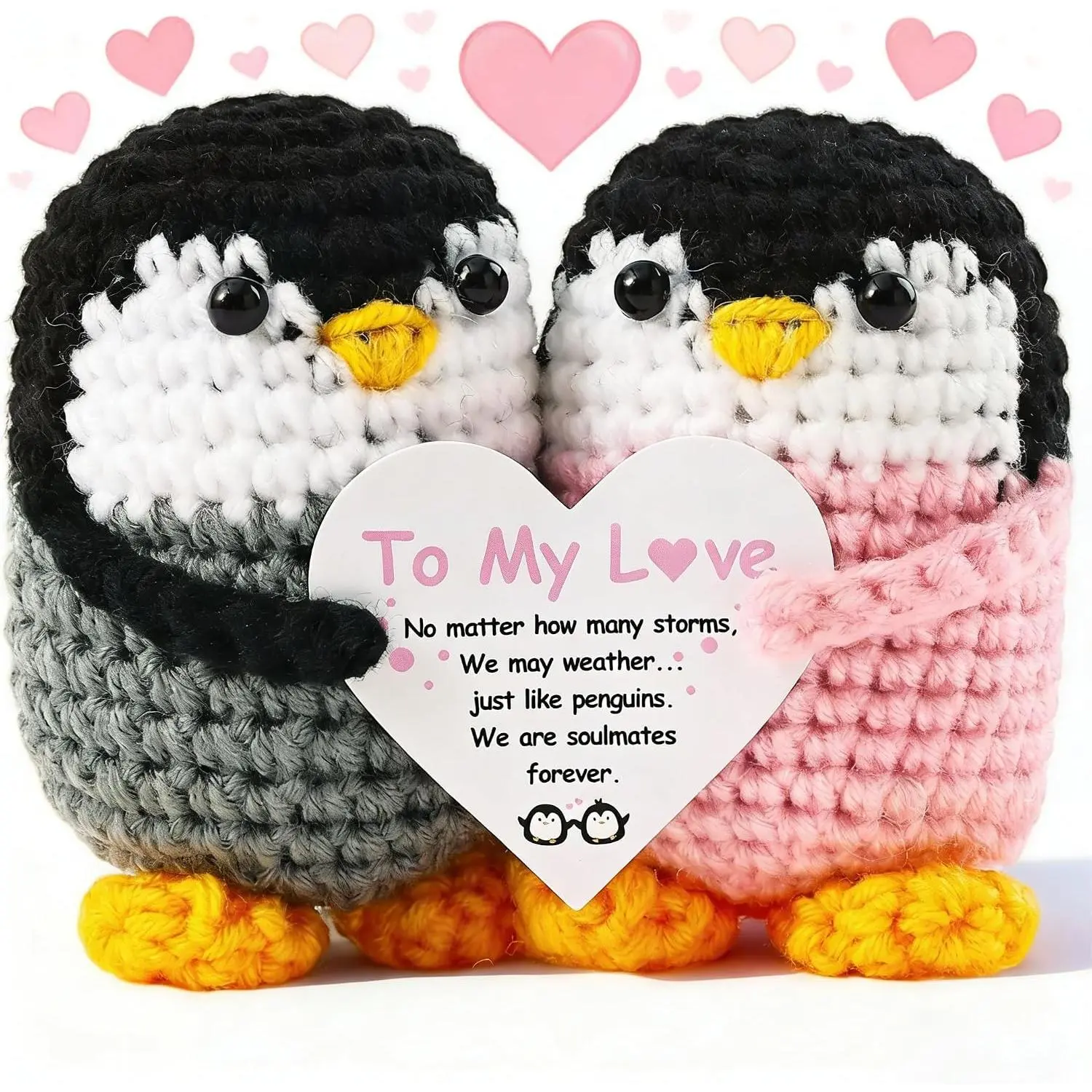 Valentines Day Gifts for Her Boyfriend Girlfriend  to My Love Crochet Penguins Wedding Anniversary Valentines Birthday Small  for Women Men Romantic Presents Couples Wife Husband