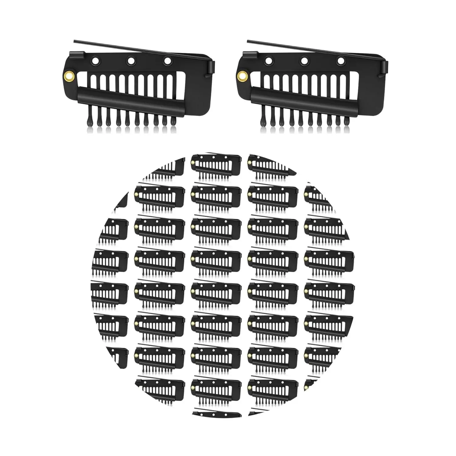 30 count Chunni Clips with Safety Pins, Indian Hair Accessories for Women | Black Hair Clip for Securing Veil, Wig , Hijab, Scarf, Dupatta, Turban, Kippah