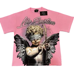 Live Emotion Cupid Graphic Tee – Premium Double Cotton Unisex Oversized T Shirt, Hip Hop Streetwear Short Sleeve Top, Summer Festival Outfit, Casual Holiday Fashion for Men and Women