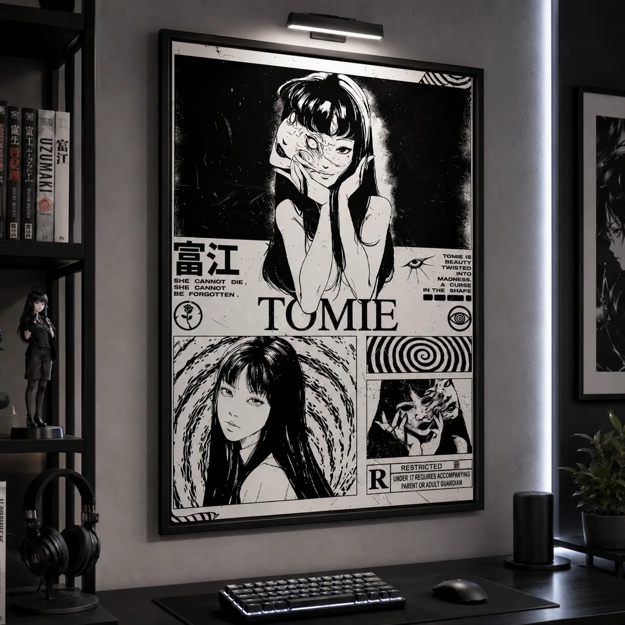 Tomie Aesthetic Poster |   Glitch Horror Manga Art |   Junji Ito Inspired Gothic Decor |   Dark Anime Surrealist Print anime wall art otaku room decor Anime Poster Wall Art Print vintage anime poster anime wall print manga lover anime fan
