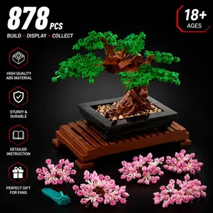 878 Pieces Miniature Garden Building Kit, Switchable Leaves Flowers Design, Adult Collectible Ornament, Birthday Gift for Adults