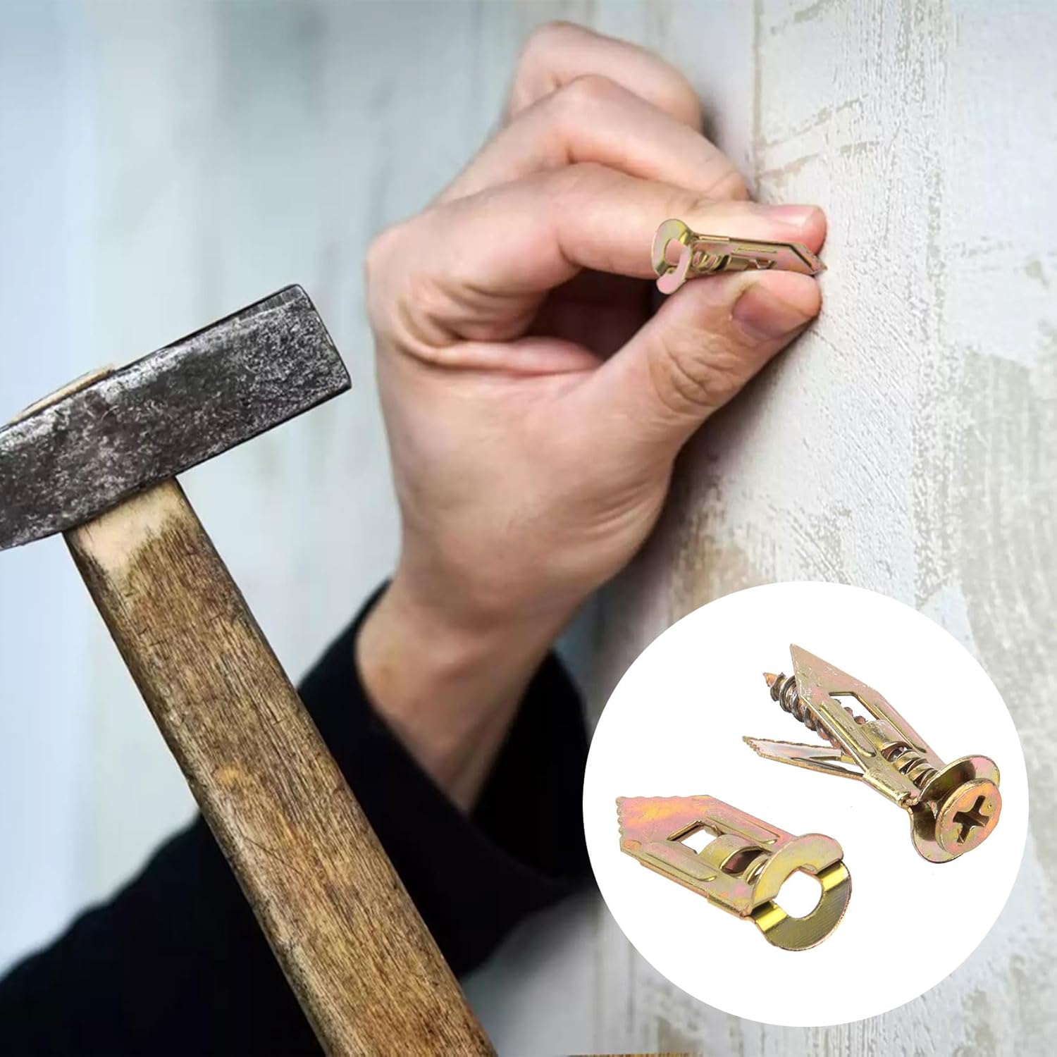 200PCS Self-Drilling Drywall Anchors Kit -expansion bolt Serrated Expansion Wall Mounting Screws galvanized expansion bolts fixing curtain drywall anchors self tapped screws  anchor wall anchors for drywall Carbon Steel Anchors premium case