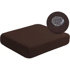 Repellent Sofa Seat Covers for Living Room 3 Fit and Soft Flexibility with Elastic Bottom Couch Seat Coat (Sofa Cushion, Chocolate)